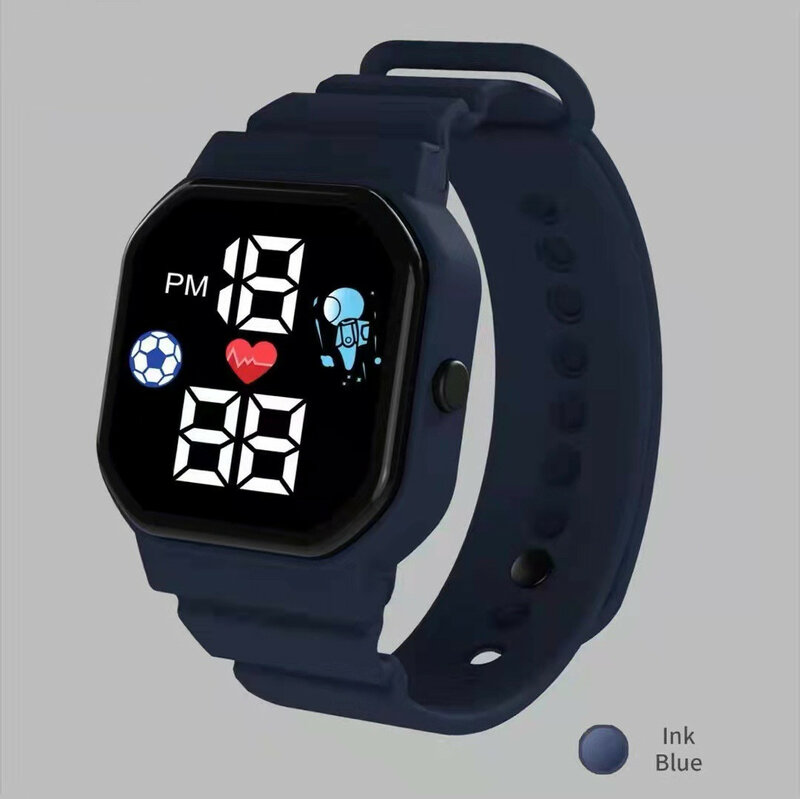 Montre-bracelet électronique numérique étanche pour enfants, montres de sport LED pour garçons et filles, motif mignon