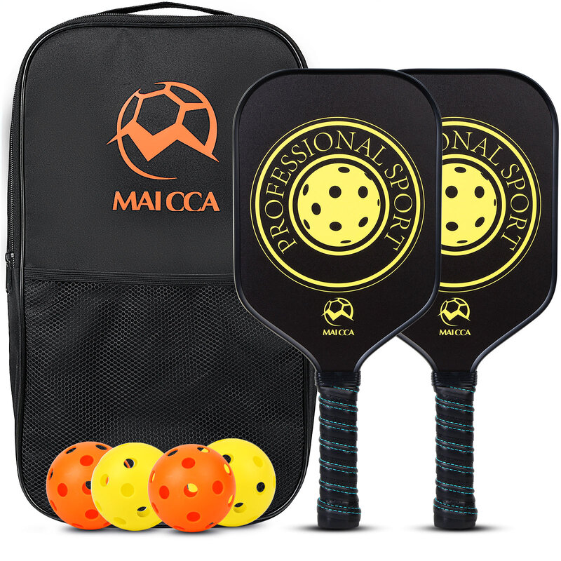 مجموعة مجاذيف بيكلبول من الولايات المتحدة الأمريكية المعتمدة كرات مخلل كرة مضرب مع حقيبة محمولة للاعبين المحترفين