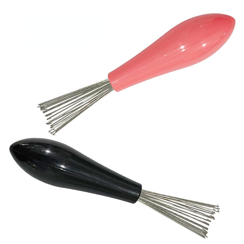 Pettine spazzola per capelli detergente per la pulizia del metallo in plastica strumento incorporato rimozione maniglia groviglio pettine per capelli accessori colore casuale