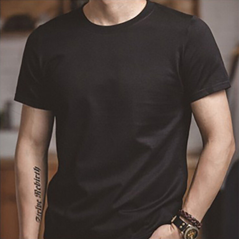 メンズ半袖ラウンドネックTシャツ,クラシックなスタイルのトップス,特大の半袖,黒と白,2023 maden