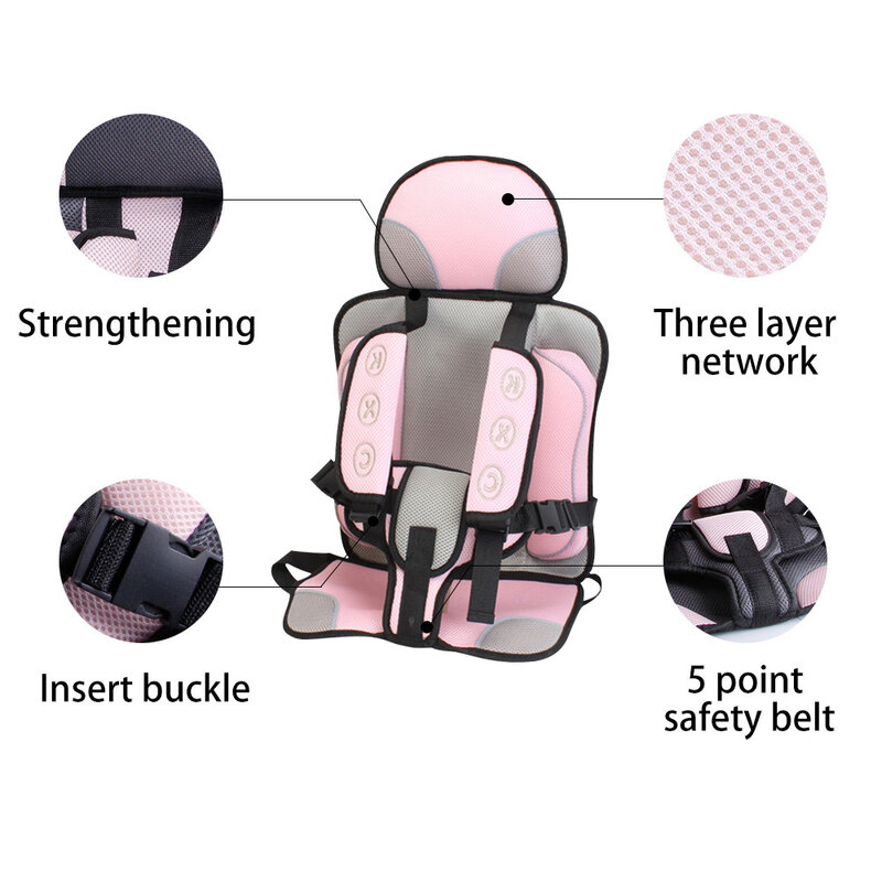 Criança Segurança Assento Mat para 6 Meses a 12 Anos de Idade Respirável Cadeiras Esteiras Do Assento Do Carro Do Bebê Almofada Carrinho Ajustável Assento Pad