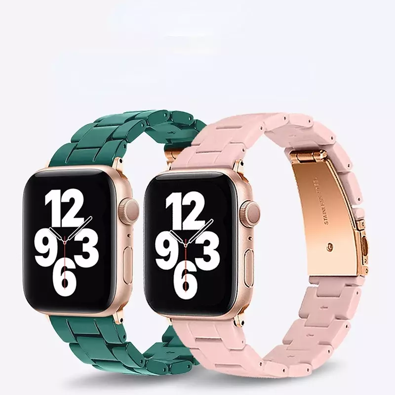 Fashion Resin Watch Straps for iWatch 5 6 7 8 SE Ultra 38mm 40mm 41mm 42mm 44mm 45mm 49mm Apple Watch Band Luxury