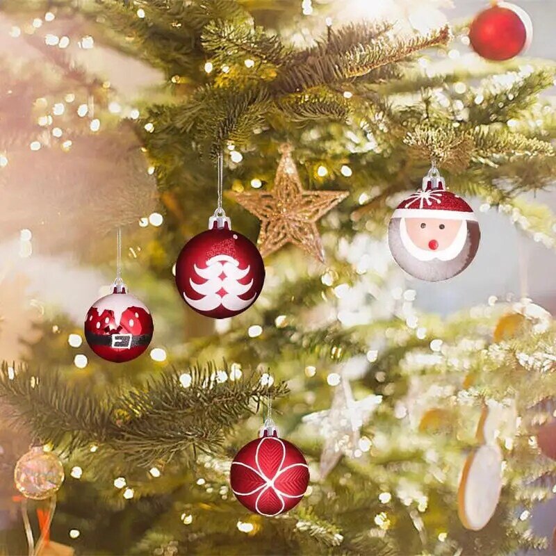 Bola de Natal pintada à mão enfeites pendurados pingentes de árvore de Natal presentes temáticos para casa festa de ano novo 2024