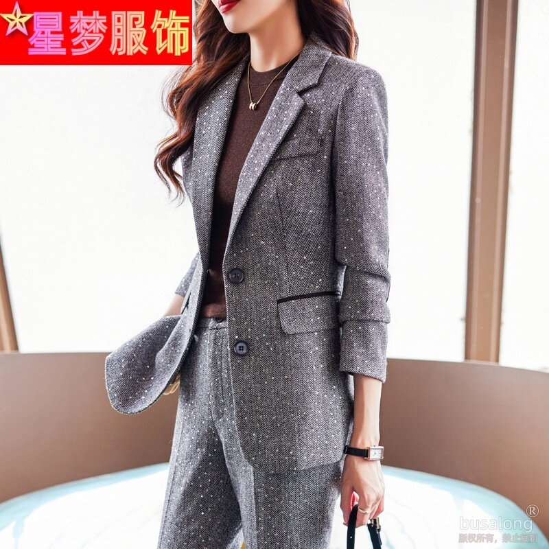 High-Grade Small Suit Jacket for Women Spring and Autumn 2023 New Fashion High-End Temperament Business Suit Overalls Suit