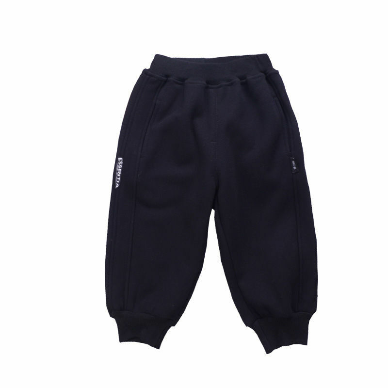 Повседневные спортивные штаны для мальчиков 2022 утолщенная теплая осенне-зимняя одежда детские свободные штаны с тесьмой для малышей