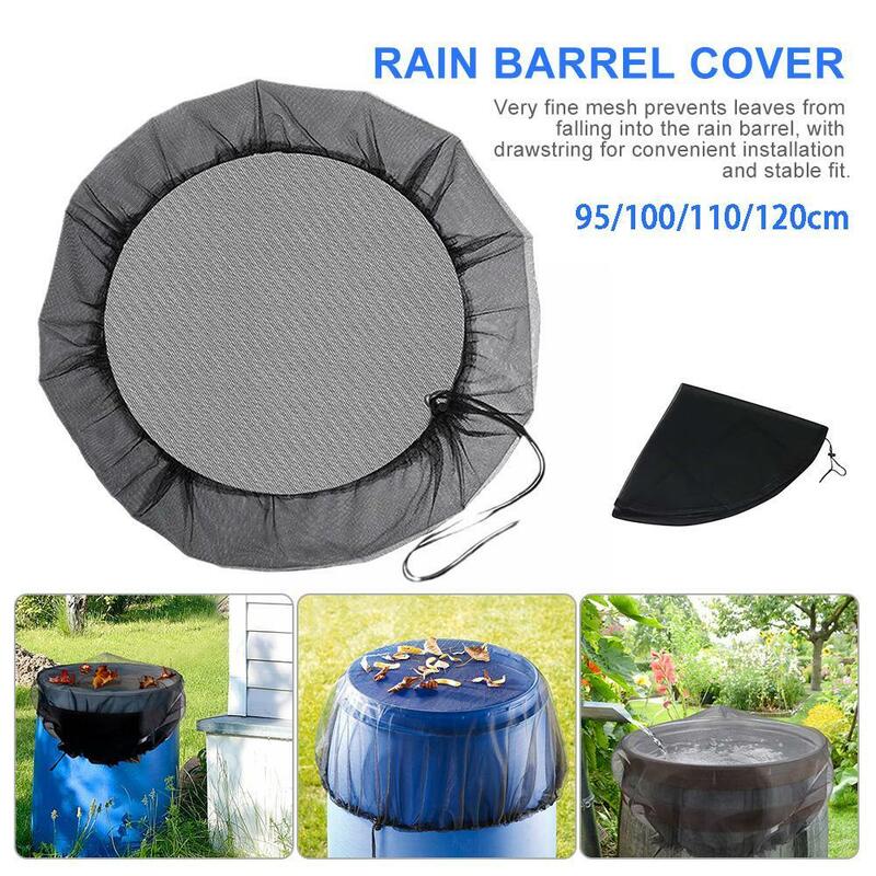Polyester schwarz Mesh Abdeckung Regen fass Netz schnur Regen deckel Fass schutz Anti-Moskito Wasser fass Werkzeug abdeckung b3o6