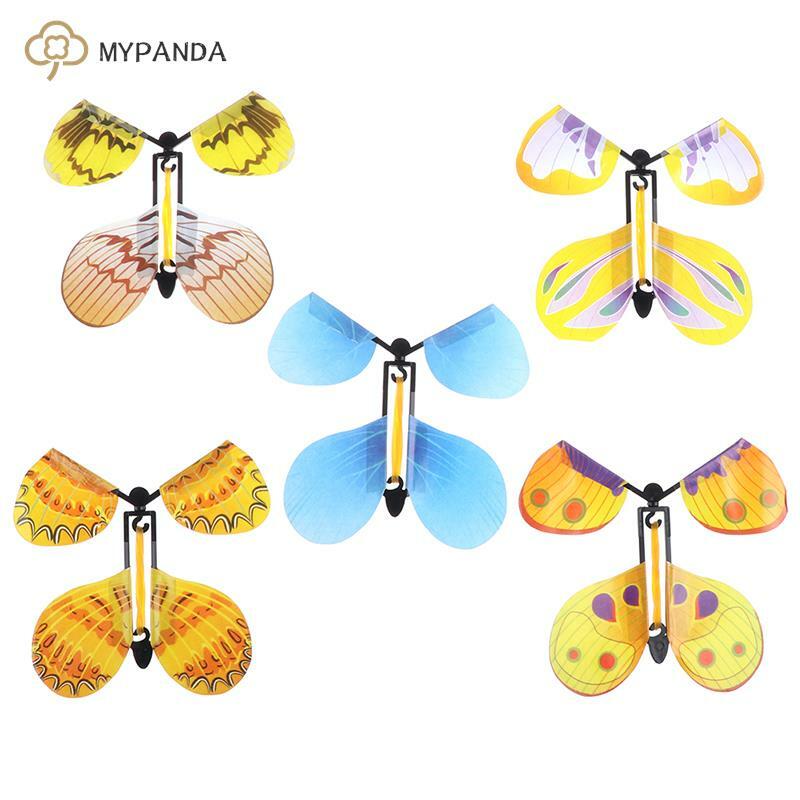 1PC magiczne rekwizyty motyl latająca karta zabawka z pustymi rękami słoneczny motyl ślub transformacja latający motyl magiczne sztuczki
