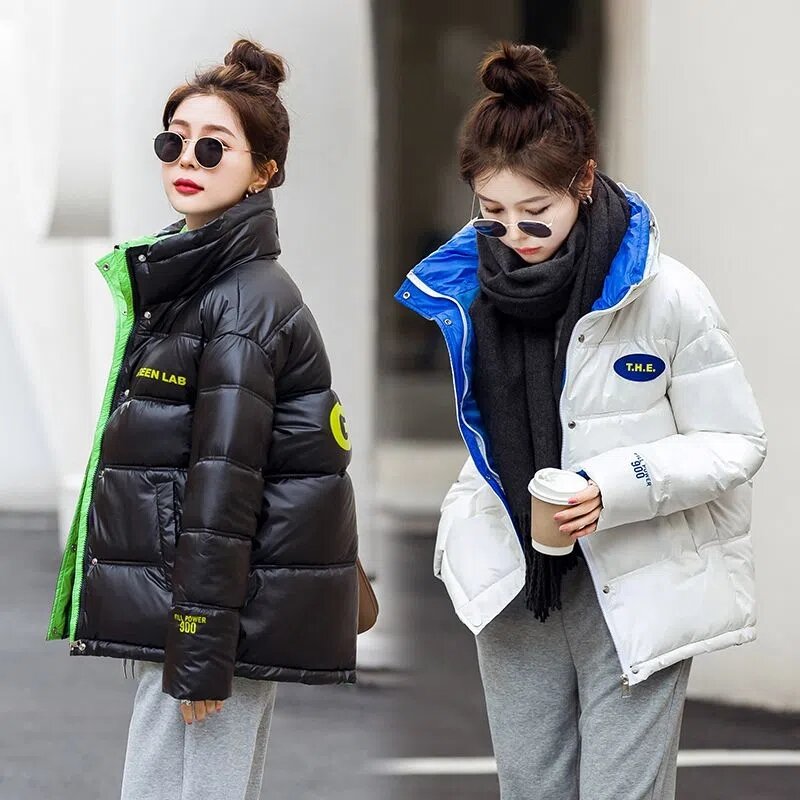 Piumino corto da donna in cotone Parka 2022 nuova giacca invernale addensare caldo cotone Parka giacca studente cappotti di base colletto alla coreana