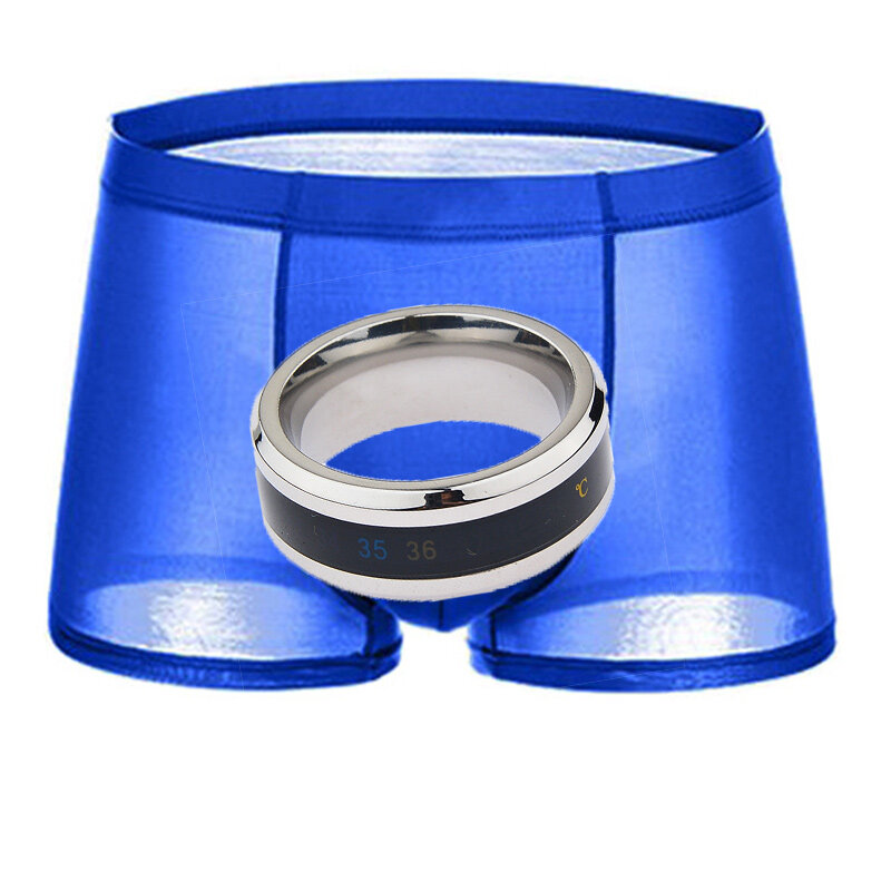 Mężczyzna pierścionek w kroczu bielizna z tekstem temperatury funkcja urządzenia czystości 304 stalowa klatka na bieliznę dopasowana odzież krótka wodoodporna
