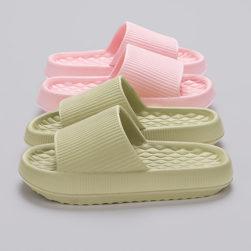 Zapatillas de plataforma gruesa para mujer, chanclas suaves de playa, zapatos antideslizantes para el baño y el hogar, Verano