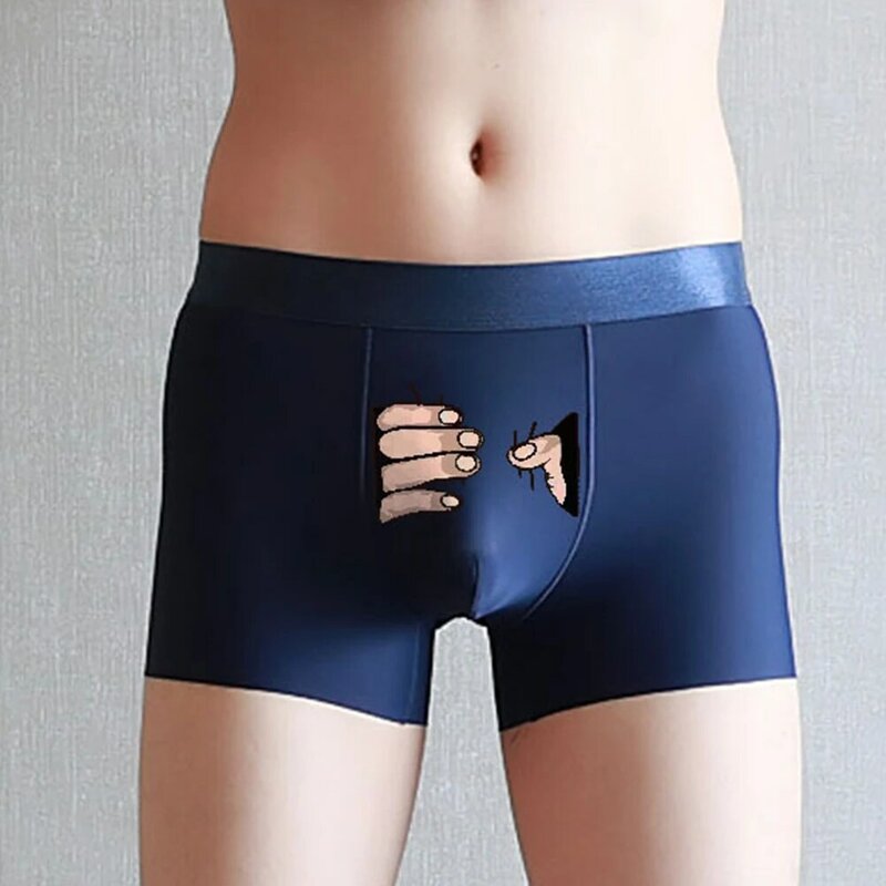 Men Underwear Men's Ice Silk Men's Boxer Briefs Funny Panties Personality Cartoon Boxer Shorts Soft Breathable Boxershorts