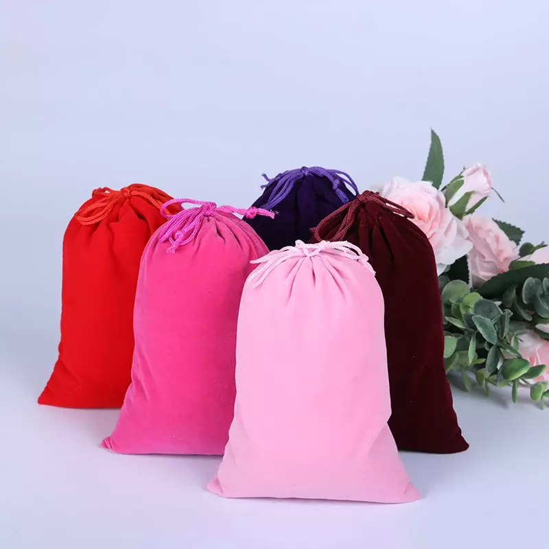 DE12 бархатная сумка на шнурке с рождественскими свадебными подарочными пакетами и карманами оптом