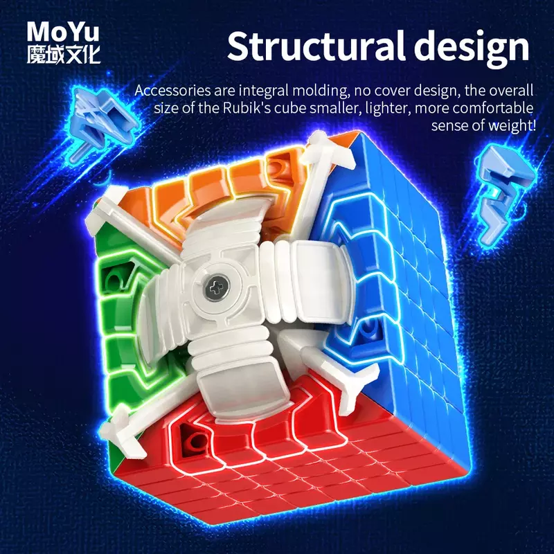 MOYU Meilong-Cubo mágico magnético de velocidad, juguete profesional sin pegatinas, 6x6 V2, 6M
