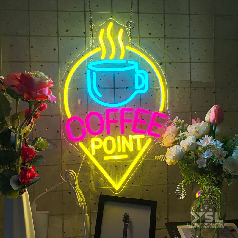 Неоновые светильники в форме кофе, подходят для магазинов, кофейней, магазинов молочного чая, атмосферные светильники