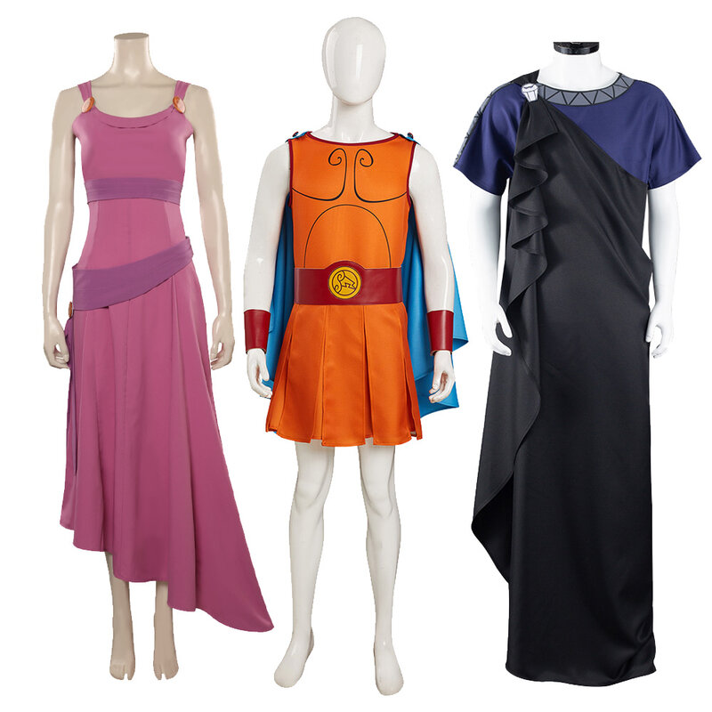 Megara Cosplay Costume d'Hadès, Anime Cartoon Meg Roleplay, FantrenforHercules Outfits, Purple fur s, Halloween Carnival Party Clothes