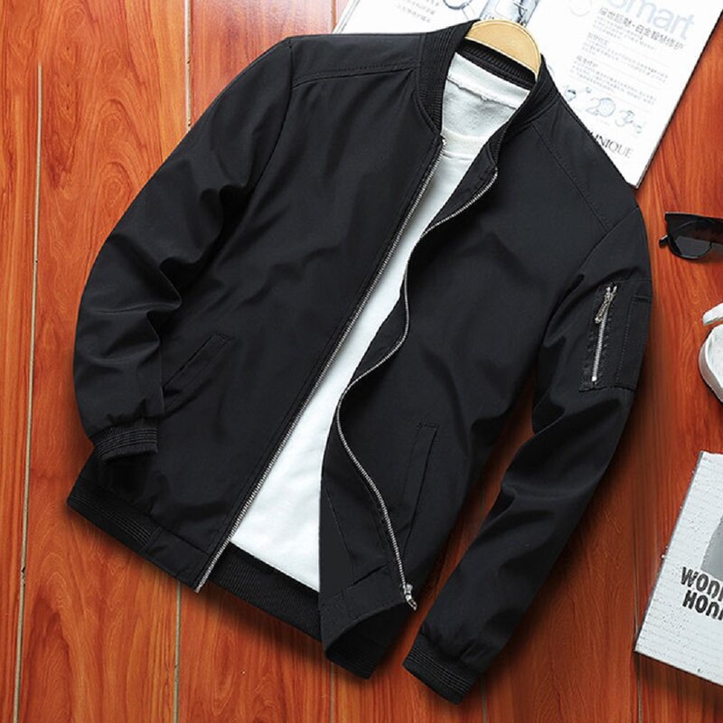 Mens Jackets Windbreaker Coat Business Jacket Casual Male Social Outerwear Stand Collar Baseball Wear Autumn Winter Streetwear