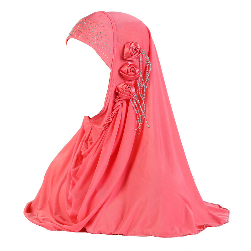 Hijabs musulmans avec fleur et couche de charbon, écharpe islamique, enveloppement de sauna pour femmes arabes, chapeaux de prière