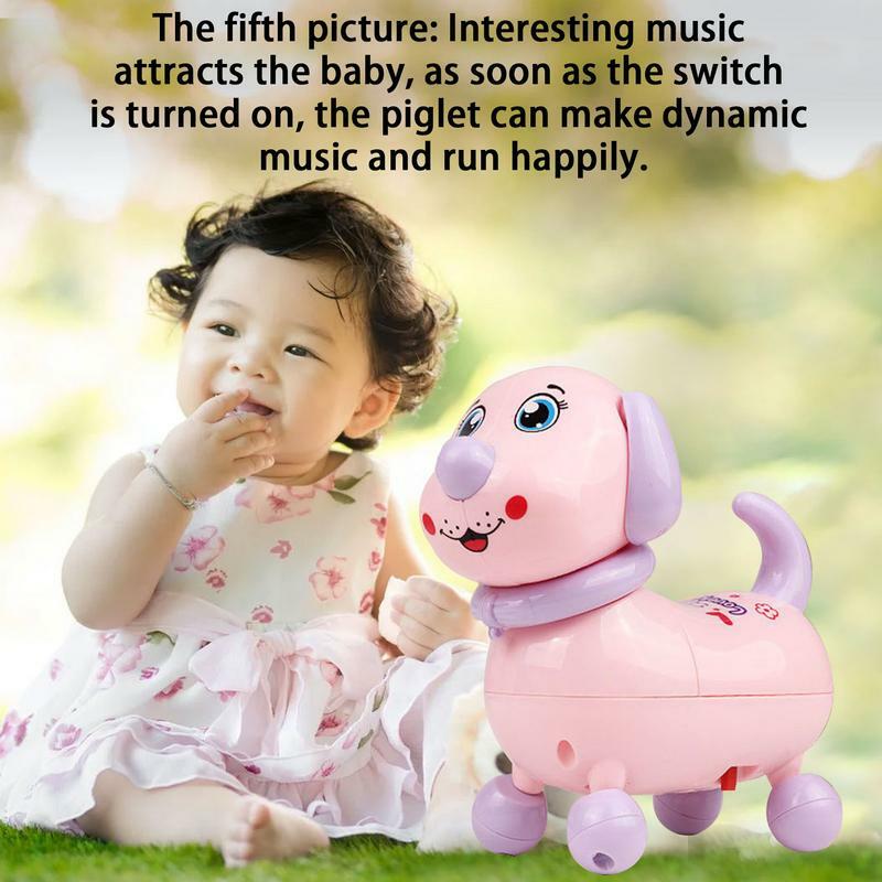 ของเล่นเต้นรำระบบไฟฟ้าของเล่นหมูแบบน่ารักพกพาได้สำหรับเด็กฟังเพลงได้หลายฟังก์ชันน่าสนใจ