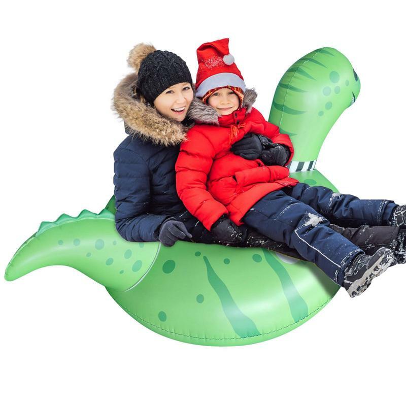 Traîneau à neige gonflable résistant à l'usure pour enfants, dinosaure, tube de traîneau à neige, étanche, résistant au froid, 67"