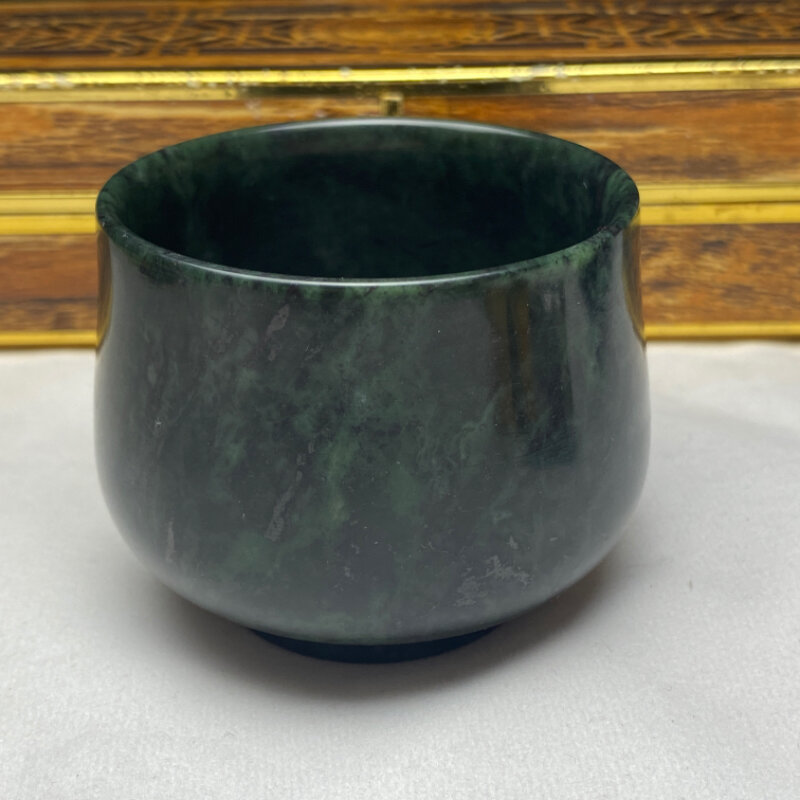 Natural Medicine King Stone Water Cup Teacup Magnetic Tibetan Jade Master Cup Serpentine Stone Jade