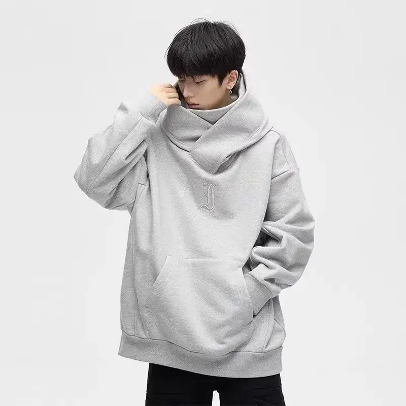 Herfst Ninja Streetwear Coltrui Hoodies Voor Mannen Brief Geborduurde Hiphop Mode Sweatshirts Y 2K Vintage Fleece Hoody