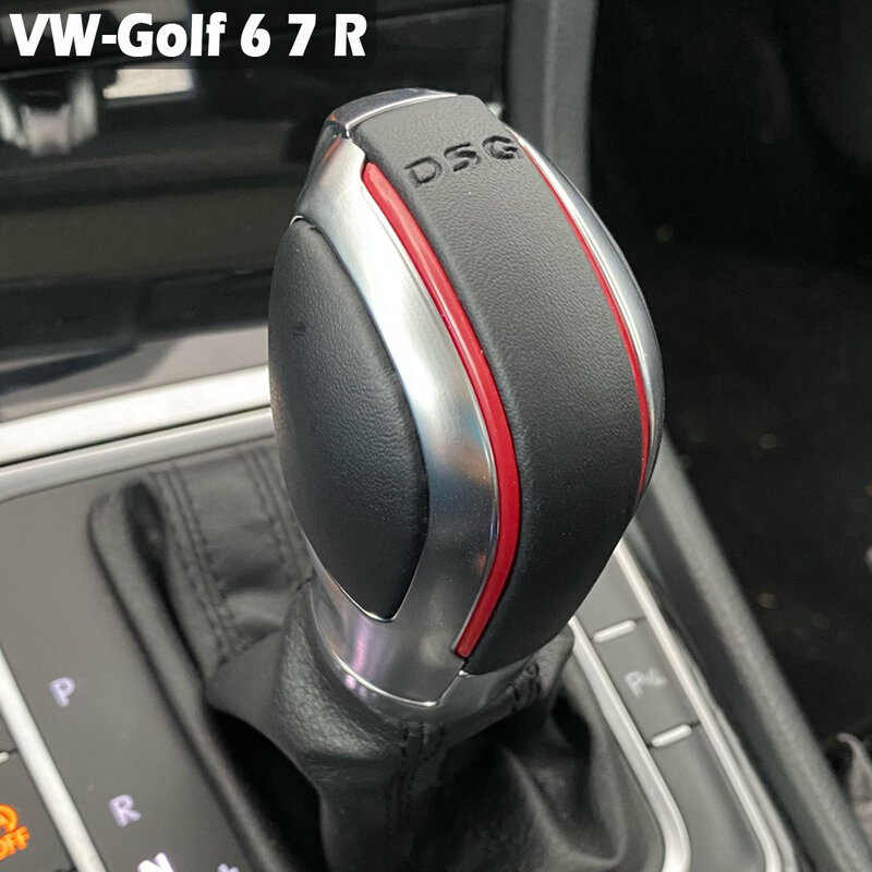 Zamszowa skóra DSG gałka zmiany biegów pokrywa boczna DSG emblemat dla VW Golf 6 golf 7 R GTI Passat B7 B8 CC R20 Jetta MK6 GLI