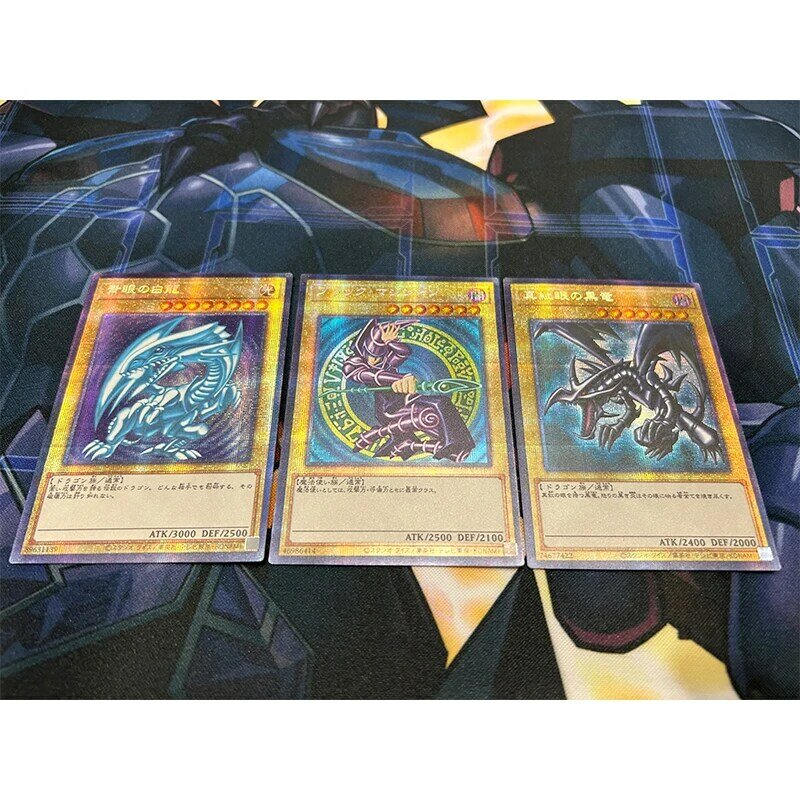 Bricolage Yu-Gi-Oh! Blue-Eyes White Dragon Anime Zones Emade Game Card Collection, Cartoon Rare Flash Card, Board Toys Gift