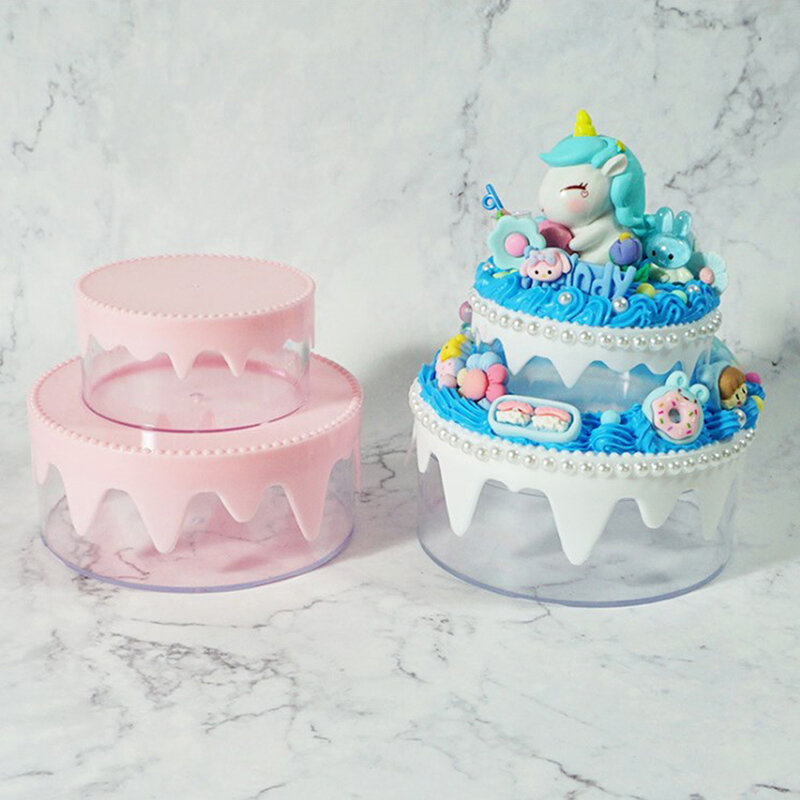 Caja de pastel de crema dulce de fantasía, caja de almacenamiento artesanal hecha a mano, caja de plástico de producción de embriones para el hogar de los niños