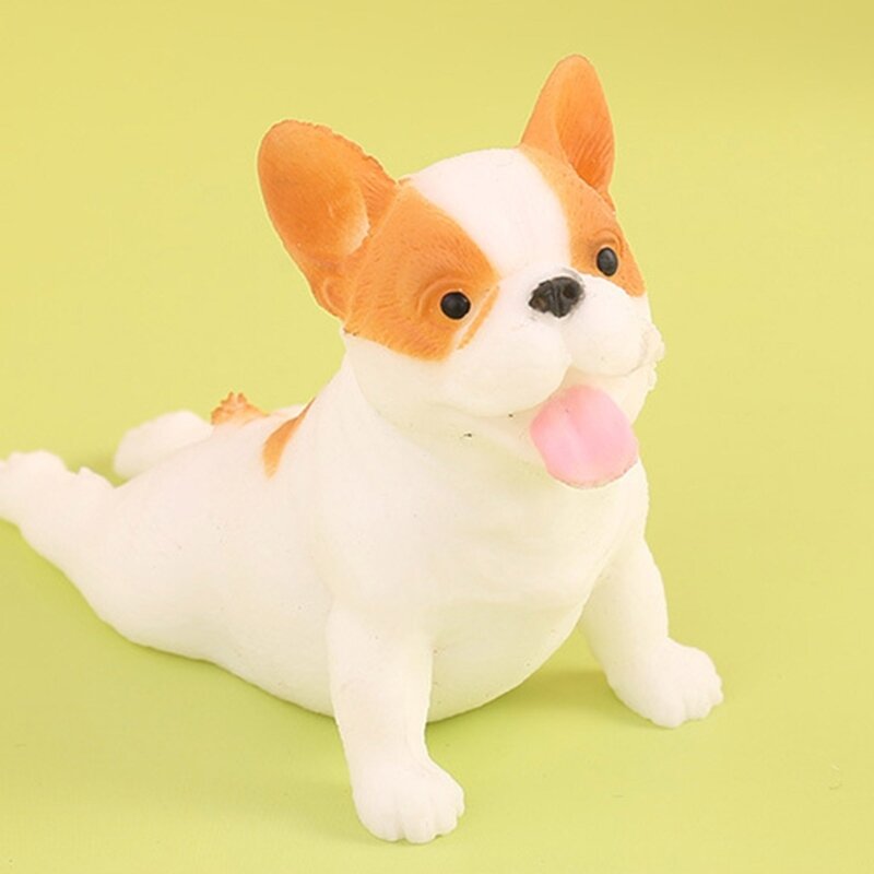 Brinquedo realista forma filhote cachorro, ferramenta antiestresse apertar, alívio macio do estresse, brinquedo com