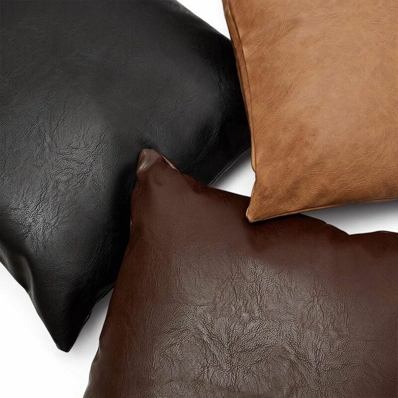 Home Decor Faux Leather Sofa Living Room Pillow Case Throw Pillow Covers Cushion Cover Pillowcase