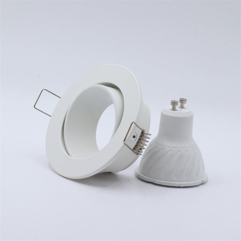 Soporte de lámpara Led MR16 ajustable, marco de luz halógena blanca, accesorios de luz descendente, recorte de 70mm