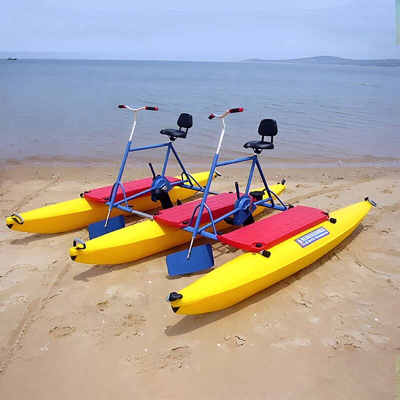Outdoor Water Bike LLDPE Aluminium Alloy Material Water Pedal Bicycle Lake Play Equipment