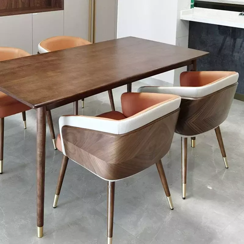 Silla de comedor minimalista moderna, sillón de madera de lujo, sillas de salón de alta calidad, asiento cómodo, muebles de cocina, HY50DC