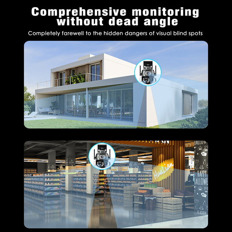 Cámara PTZ Wifi de 8MP para exteriores, visión nocturna, pantalla Dual, detección humana, protección de seguridad, vigilancia CCTV, IP