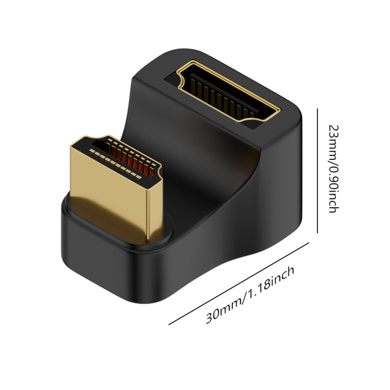 อะแดปเตอร์ตัวแยกที่เข้ากันได้กับ HDMI ตัวผู้กับตัวเมียเป็น HDMI อะแดปเตอร์แปลง180องศาตัวขยาย8K/60Hz