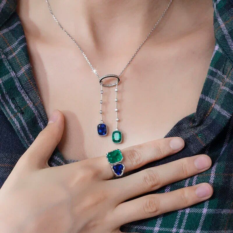 Ruif linuy-anéis de esmeralda e laboratório de safira para mulheres, 9k/14k/18k, alta personalização, jóias finas, novo design, msr-1170