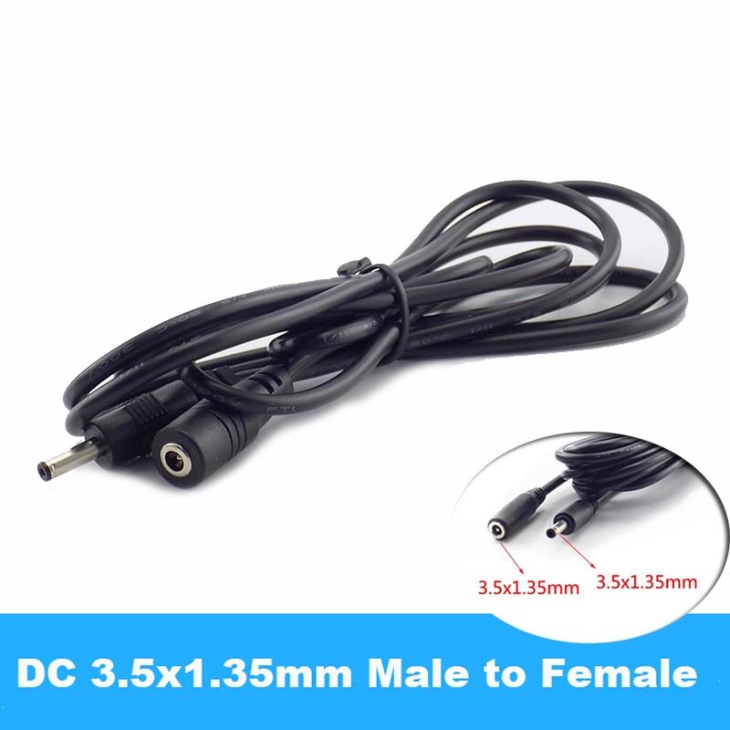 Kabel catu daya 5V 2A DC Pria Wanita, konektor adaptor kabel ekstensi 3.5mm x 1.35mm untuk kamera keamanan CCTV