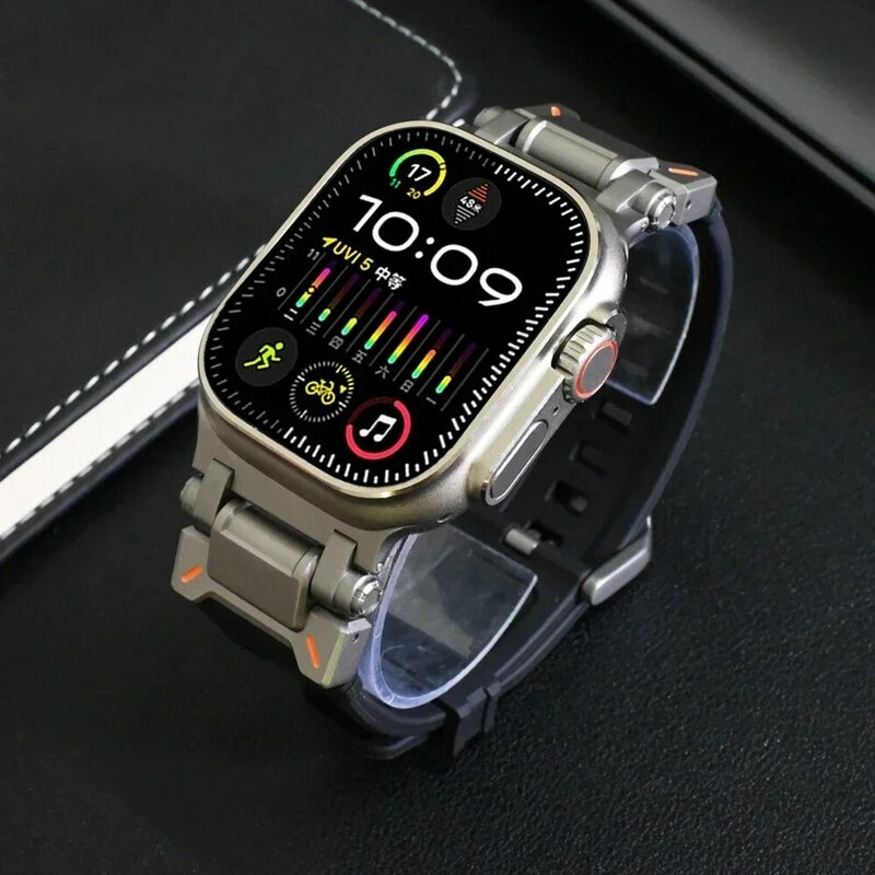 Rubber Strap For Apple Watch Band Ultra 2 1 49mm 45mm 44mm 42mm Soft Sport Band For iWatch Series 9 8 7 6 5 Bracelet Accessories