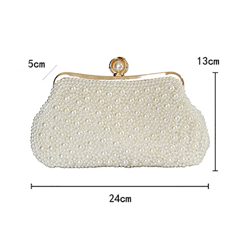 Sac à main perlé élégant pour femmes, sac à cadre rétro, pochette de luxe, sacs à main en perles de soirée, mode scintillante, 2024
