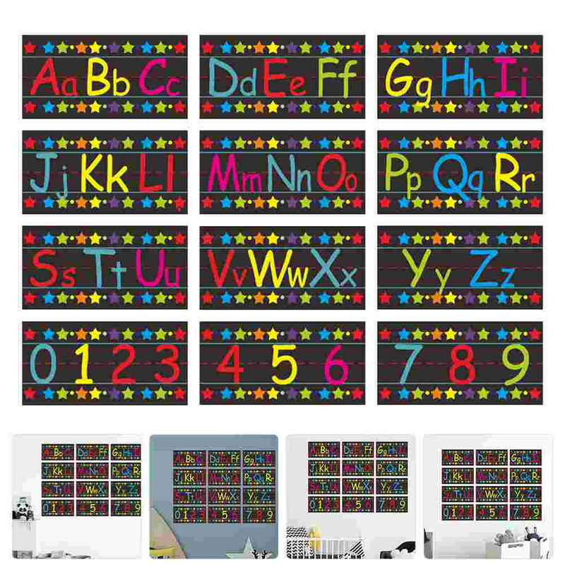 Alphanumeric Wall Sticker Decor For Toddlers Removable Alphabet Compact Decal DIY Pvc Child