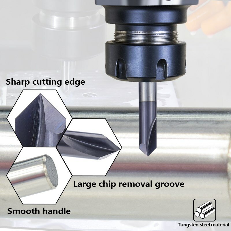 XCAN Chamfer End Mill 90องศา2-12Mm 2ขลุ่ย Chamfer Cutter Chamfer Router Bit Carbide End Mill CNC เครื่องตัด