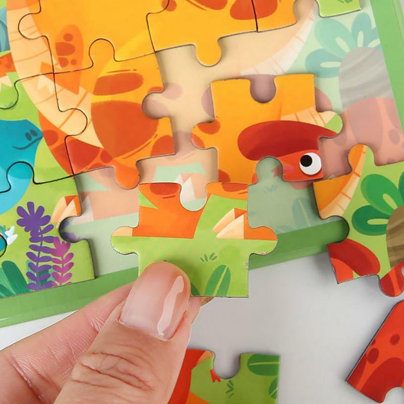 Puzzle magnetici Montessori Jigsaw Puzzle in legno Montessori Educational Cartoon Animal Traffic Tangram Puzzle per bambini in età prescolare