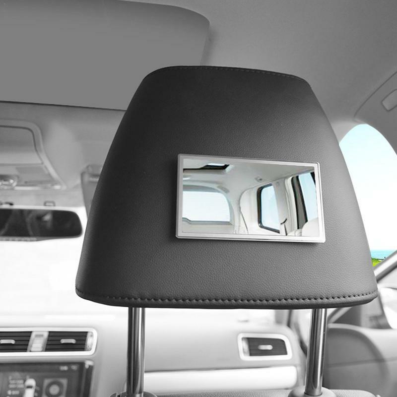 Specchio cosmetico per auto 110*65mm specchio per il trucco portatile in acciaio inossidabile con ombreggiatura solare pratico interno dell'auto per la decorazione dell'auto