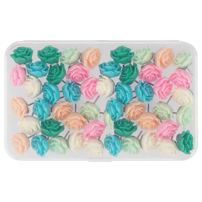 Flower Push Pins 30 Pieces Flower Thumb Tacks Decorative Flora Pushpins Decorative Thumbtacks Floret Flower Push Pins For Cork