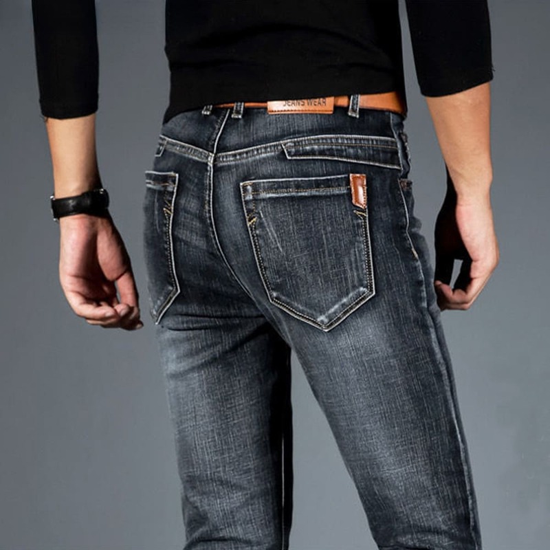 2024 Nieuwe Zakelijke Herenjeans Casual Straight Stretch Mode Klassiek Blauw Zwart Werk Denim Broek Jeans Mannelijk Merk Kleding