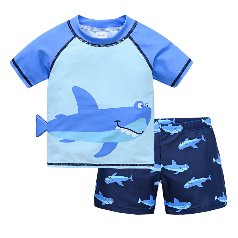Honeyzone-Conjunto de traje de baño para bebé, bañador con protección Uv, estampado de tiburón