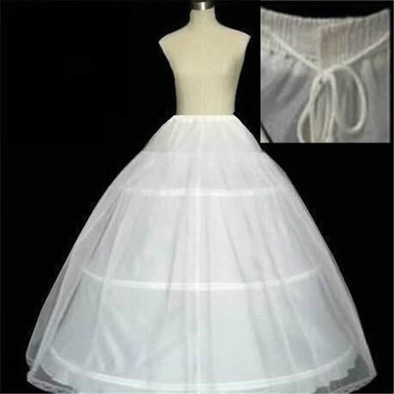 Hot Cheapest In Stock Ball Gown Petticoats Bone Full Crinoline Bridal Accessories 3 Hoop Petticoats for Wedding Dress Skirt