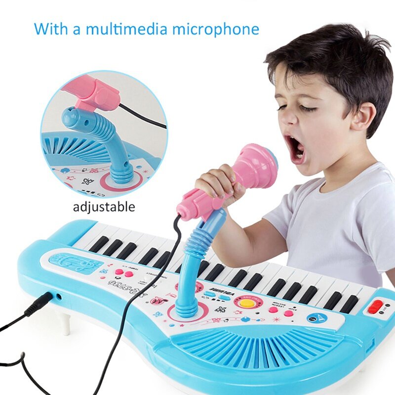 31-клавишная детская игрушка-пианино с клавиатурой и микрофоном, электронные игрушки для детей