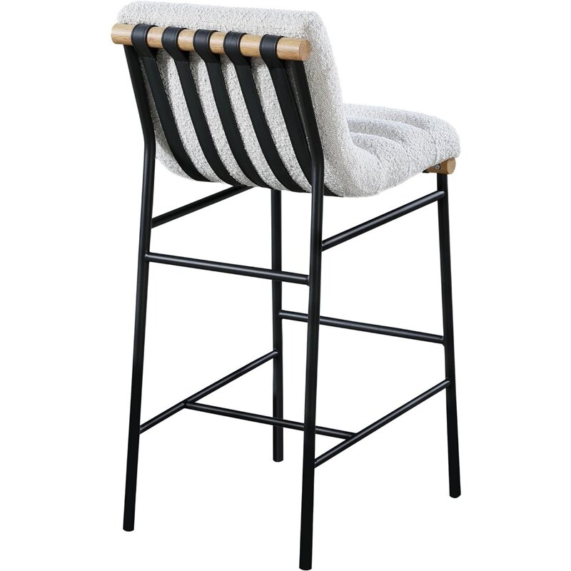 New-Meridian Furniture 857Black-C Burke Collection Modern | Contemporary Faux Leather Upholstered Counter Stool