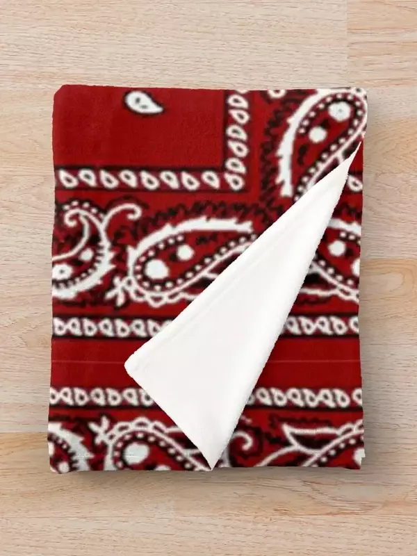 Manta de franela con diseño de bandana roja, sofás grandes Fluffys